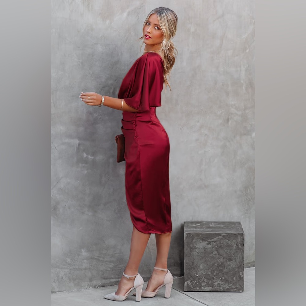 Cupshe Burgundy Midi Dress